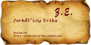 Zorkóczy Erika névjegykártya